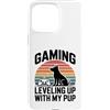 Retro Gaming Mom Puppy Gamer Squad Custodia per iPhone 15 Pro Max Gioco di livellamento con il mio cucciolo retrò