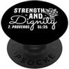 Studio di Tipografia Elegante Forza e Dignità 31:25 Citazione di Empowerment PopSockets PopGrip Adesivo