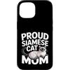 Siamese Cat Mama Feline Lover Funny Custodia per iPhone 15 Orgoglioso gatto siamese mamma