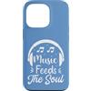 Retro Music Design Custodia per iPhone 13 Pro Music Feeds The Soul Cuffie Amante della musica