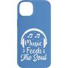 Retro Music Design Custodia per iPhone 14 Plus Music Feeds The Soul Cuffie Amante della musica