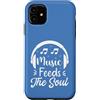Retro Music Design Custodia per iPhone 11 Music Feeds The Soul Cuffie Amante della musica