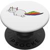 Kitten little cat devil pet gatto unicorno grasso coda arcobaleno PopSockets PopGrip Adesivo
