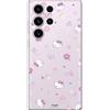 Personalaizer Custodia per Samsung Galaxy S24 Ultra con motivo Hello Kitty e fiori - Stile Kawaii - Cover in silicone TPU flessibile trasparente
