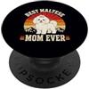 Maltese Dog Mom Retro Pet Humor Studio Vintage Migliore Maltese Mamma Mai Retro Cane Umorismo PopSockets PopGrip Adesivo