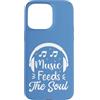 Retro Music Design Custodia per iPhone 15 Pro Max Music Feeds The Soul Cuffie Amante della musica