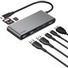 Belkin Hub USB-C a 7 Porte con HDMI 2.0 4K a 60Hz, Lettore di Schede SD e MicroSD, PD 100W, Trasferimenti Dati Rapidi Fino a 5Gbps, Adattatore USBC Multiporta per MacBook, iPad Pro, Chromebook, Grigio