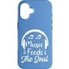 Retro Music Design Custodia per iPhone 16 Music Feeds The Soul Cuffie Amante della musica