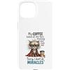 Feline Coffee Vibes Custodia per iPhone 15 Cranky Cat Coffee No Miracles Umorismo mattutino