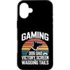 Dog Father Gamer Pup Lover Custodia per iPhone 16 Plus Gioco Cane Papà Vittoria Schermo E Scodinzolante Code