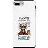 Feline Coffee Vibes Custodia per iPhone 7 Plus/8 Plus Cranky Cat Coffee No Miracles Umorismo mattutino
