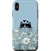 Animal Print Cute And Fun Custodia per iPhone XS Max Rose floreali blu pastello Lazy Cat Sleepy