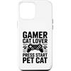 Cat Gaming Controller Lover Custodia per iPhone 12 Pro Max Gamer Cat Lover Premi Start Pet Cat