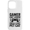 Cat Gaming Controller Lover Custodia per iPhone 14 Pro Max Gamer Cat Lover Premi Start Pet Cat