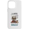 Feline Coffee Vibes Custodia per iPhone 14 Pro Max Cranky Cat Coffee No Miracles Umorismo mattutino