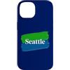 SEATTLE WASHINGTON by Scarebaby Design Custodia per iPhone 14 SEATTLE - Vernice effetto strisce, colore: blu e verde