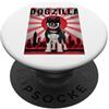 Akita Puppy Lover PS Divertente retrò giapponese Dogzilla Akita amante dei cani PopSockets PopGrip Adesivo