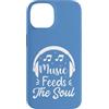 Retro Music Design Custodia per iPhone 14 Music Feeds The Soul Cuffie Amante della musica