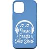 Retro Music Design Custodia per iPhone 12/12 Pro Music Feeds The Soul Cuffie Amante della musica
