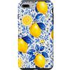 Preposh Custodia per iPhone 7 Plus/8 Plus Limone Blu Piastrelle Estetiche Estetiche Preppy Italiano Europe