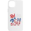 Independence Day 4th of july 250y USA Custodia per iPhone 14 Plus 250th Anniversary 250 Years America USA Flag Red & white