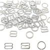XCSJ 180 PCS 12mm Ganci per Cinturini per Reggiseno Lingerie Regolabile Anello Ganci Metallo Spalline del Reggiseno Clip Metal Lingerie Regolazione per Reggiseno,Costumi Bagno,Camicie Notte (Argento)