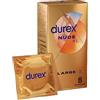 Durex - Preservativi nude XL, 8 preservativi extra fini ed extra large