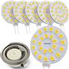 JAUHOFOGEI Lampadina LED Bispina G4 2W 12 volt ac/dc Luce Naturale - Faretto LED per Cappa Cucina G4 12V 20W - Lampadine LED Attacco G 4 Rotonda 2 Watt per Faretti Incasso - 6 Pezzi