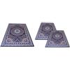 Confezioni Giuliana Tris Tappeti Camera da Letto Palace Classico Dis 2082 Blu Set 3 Pezzi 70x130 55x105
