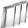GBACHOOSE Set di 3 teglie da forno, teglie per forno, teglia da forno in acciaio inossidabile, teglia per pizza angolare, pirofila grande 40 x 30 x 4,8 cm per cuocere, arrostire, servire, lavabile in