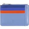 DuDu Bustina porta carte di credito in vera pelle colorata portafogli con zip Blu pastello