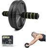 Phoenix Fitness Ab Roller - Ruota addominale per esercizi addominali e allenamento di base, per uomini e donne, a casa e in palestra, nero, rosa o arancione (nero)