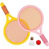 Aymzbd 2 Pezzi Racchetta da Badminton Bambini Set Tennis Piumino Manico Corto Materiale Durevole Adatto a Principianti Giocatori Interno Esterno Parco Casa