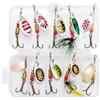 Jesustree 10 Pezzi Esche da Pesca Cucchiaini da Pescas Esche Artificiali Spinning Trota Cucchiaini Pesca Spinning Paillettes con Gancio per Persico Luccio Trota Pesci Bass