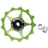 Yhenlovtt Puleggia guida per bici da strada 11t/13t con deragliatore posteriore per ruota di sostegno per cuscinetti in acciaio sigillati, struttura in lega di alluminio, impermeabile (13T verde)