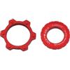 Yhenlovtt Bicicletta centrale per sistemi a disco cnc per mozzo di blocco per 6bolt con anello di conversione del freno in lega compatibile con adattatore in alluminio (ROSSO)