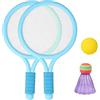Fonowx 2 Pezzi Racchetta Badminton Racchetta Bambini Racchetta Set con Pallina Elastica E Volano in Pp Impugnatura Corta Sicura Ottima per a,
