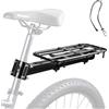 MEGHNA Portapacchi posteriore universale per bicicletta, portata 15 kg, regolabile per ruote da 22-29 pollici, robusto portapacchi in alluminio, facile montaggio con attrezzi