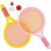 FytStycale 2 Pezzi Racchette Badminton Bambini Palline Tennis Giocattolo Sportivo Materiale Leggero Manico Corto Sicuro Adatte Ragazzi Ragazze Praticanti
