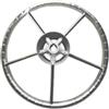 KiBcsLic Volante Barca Timone Yacht Sterzo Pontone in Acciaio Inox 304 Lucidato a Specchio con 5 Razze E Angolo di 25 Gradi Adatto per Ambiente Marino
