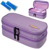 GLUCODY Nevera Insulina per Viaggio + 2 Gel Raffreddatori Pratico e Resistente/Frigorifero Portabile per Farmaci Progettato da Glucody/Astuccio Insulina Freddo (Violetto Taglia Grande)