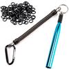 Yhenlovtt Pezzi Orings in silicone per esche morbide da pesca Wacky Worm Rig gadget con 100 accessori in acciaio inox lega di alluminio esca sartiame (anello blu chiaro)