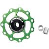 Yhenlovtt Deragliatore posteriore per ruota di sostegno per bici da strada 11t/13t puleggia guida con cuscinetti sigillati in acciaio costruzione in lega di alluminio impermeabile (11T verde)