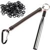 Yhenlovtt Esche a forma di verme per rig Wacky 100 accessori in acciaio inox silicone alluminio acciaio esche per sartiame pezzi lega orings per pesca morbida con anello nero