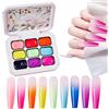 Generico Sfumatura Gel - Gel Per Manicure - Palette 9 Colori Accessori per Design Arte Manicure per Donne e Ragazze