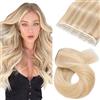 Silk-co Extension Clip Capelli Veri Lisci 50cm Fascia Unica Naturali Marrone Scuro 50g