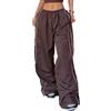 Shebote Pantaloni da Paracadute da Donna Pantaloni Larghi a Gamba Larga Y2K Elastico in Vita Jogger Pantaloni della Tuta Pantaloni da Pista Streetwear, Blu Scuro, L