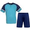 Navigare Pigiama Uomo Puro Cotone Jersey Manica Corta e Pantalone Corto 1825 (IT, Testo, L, Regular, Regular, Salvia)