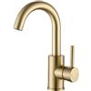 ZYNUHMO Rubinetto per bagno, rubinetto per bagno/cucina piccolo, girevole a 360°, miscelatore monocomando, rubinetto per lavabo in acciaio inossidabile oro spazzolato
