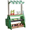 Teamson Kids bancarella del mercato Vermont in legno con verdure, lavagna, bilancia, cassette da giardino e accessori per bambini